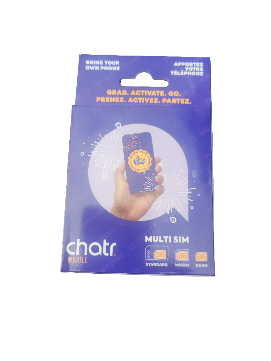 New Chatr Multi SIM 3 In 1 Adapter SIM Card