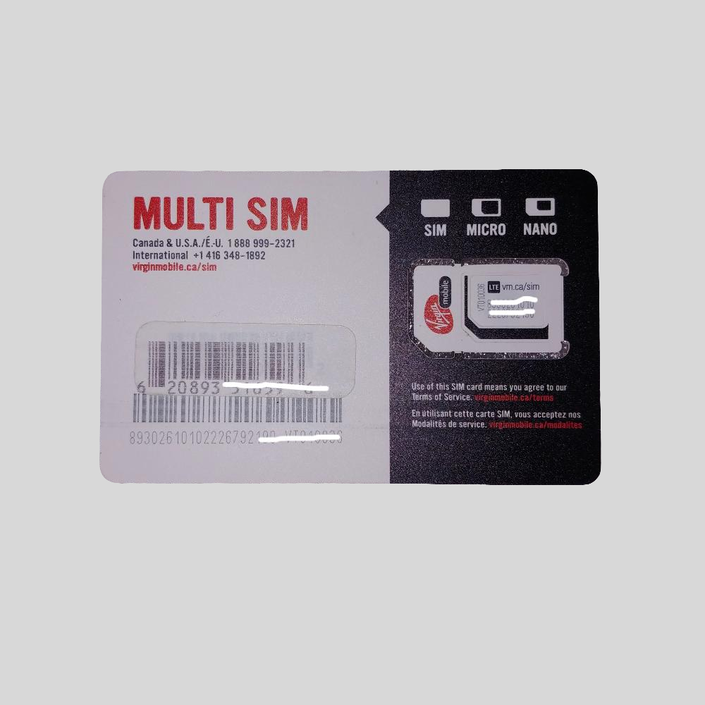 Time For All Kinds - New Virgin Mobile Multi SIM 3 In 1 Adapter SIM Card
