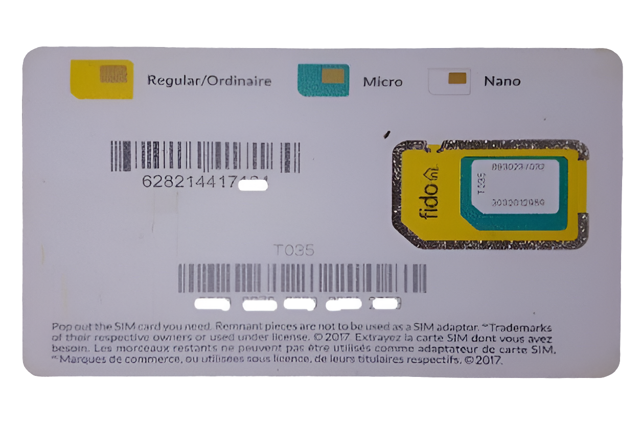 New Fido Multi SIM 3 In 1 Adapter Sim Card