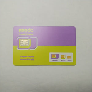 New Koodo Multi SIM 3 In 1 Adapter Sim Card