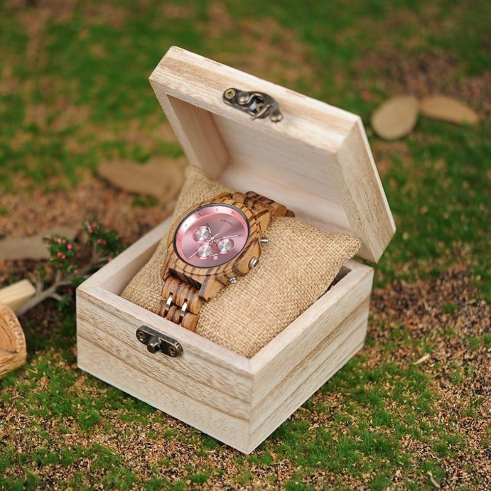 BOBO BIRD Womens Chronograph Wood Watch