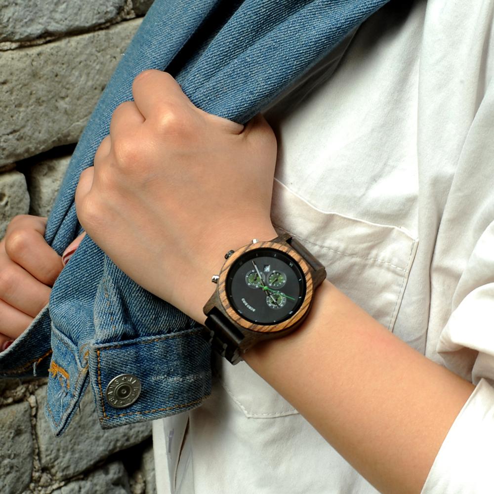 BOBO BIRD Womens Chronograph Wood Watch