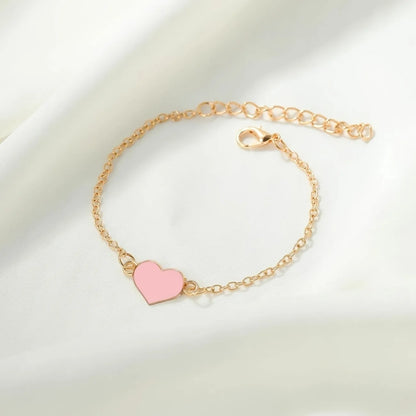 Cute & Simple Zinc Alloy Quartz Watch With Round Rhinestone Dial & Bracelet Set