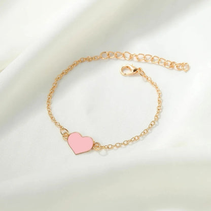Cute & Simple Zinc Alloy Quartz Watch With Round Rhinestone Dial & Bracelet Set