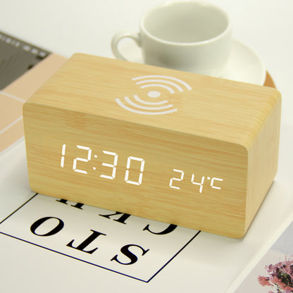 Bluetooth Alarm Clock With 3D Stereo Surround Speaker - Beige