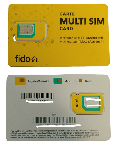 New Fido Multi SIM 3 In 1 Adapter Sim Card