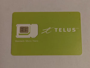 New Telus Multi SIM 3 In 1 Adapter SIM Card