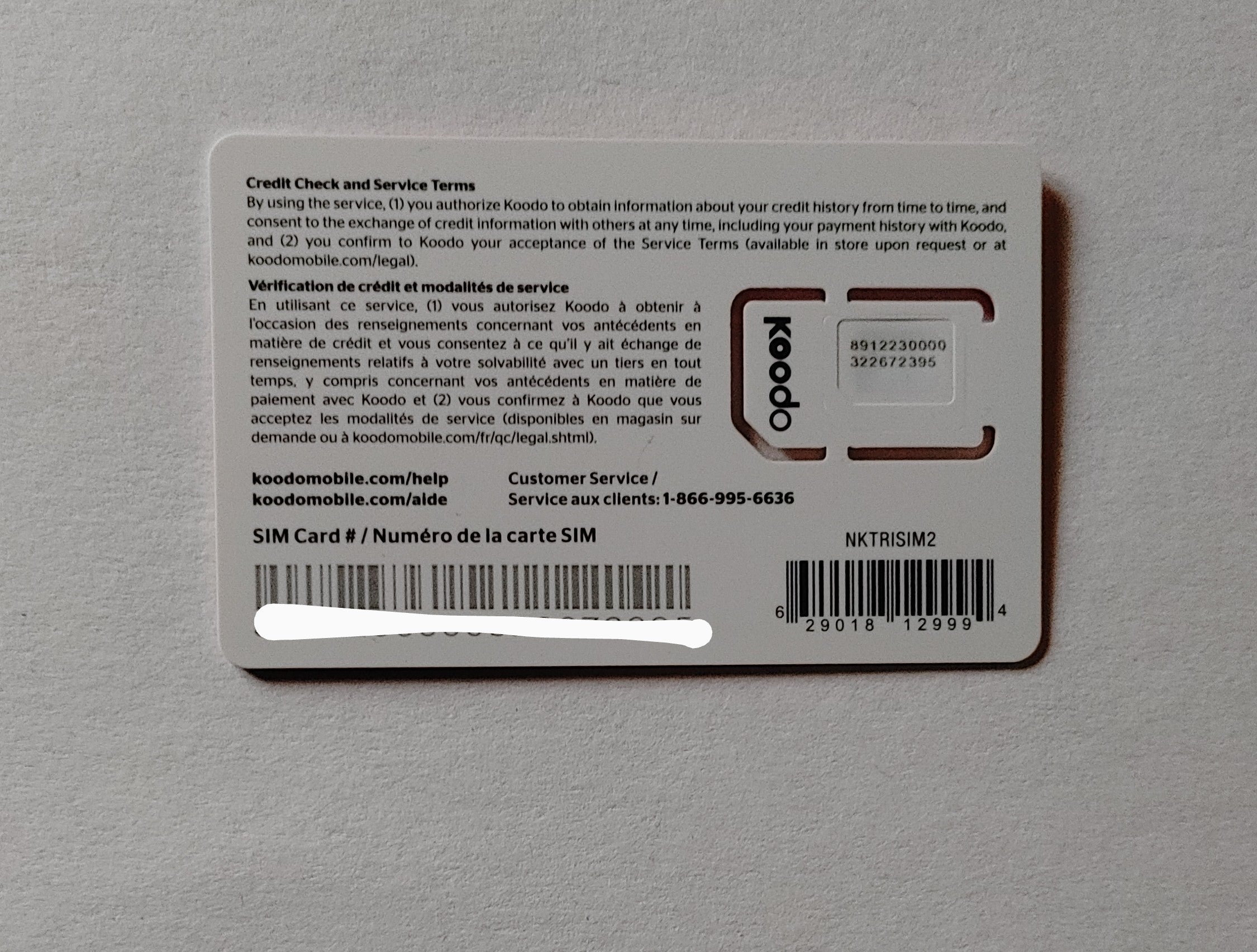 New Koodo Postpaid Multi SIM 3 In 1 Adapter Sim Card