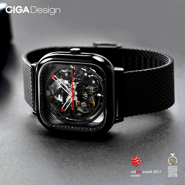 Time For All Kinds - CIGA DESIGN Unisex Automatic Mechanical Skeleton Full Hollow Watch