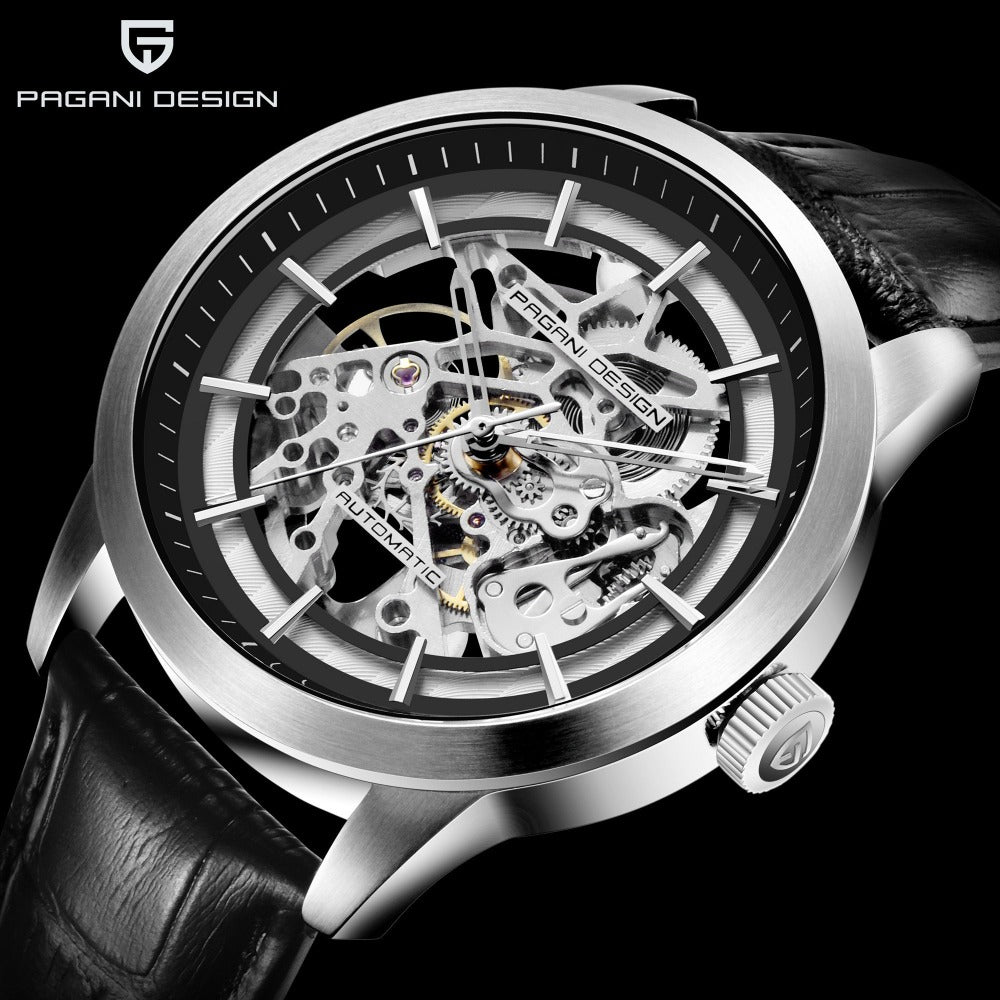 Pagani Design Mens Skeleton Hollow Mechanical Watch