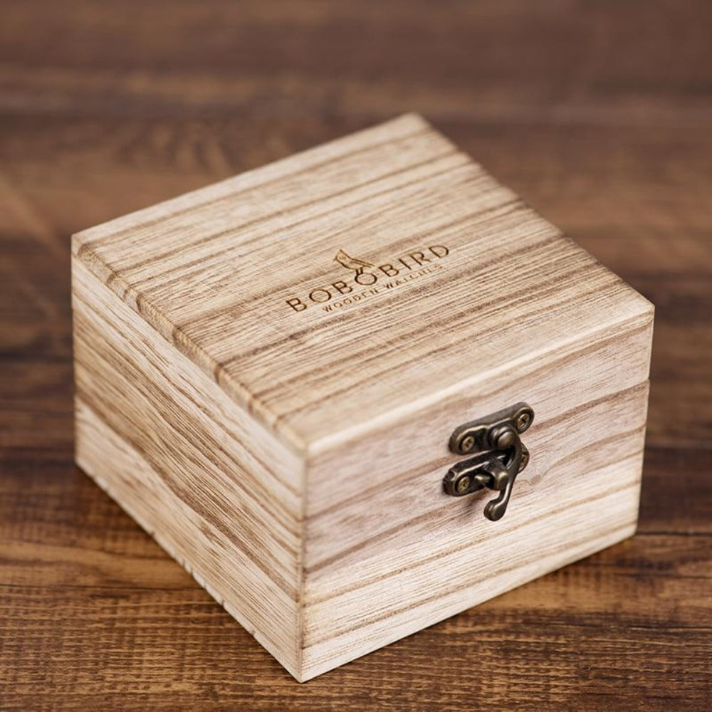 BOBO BIRD Mens Chronograph Wood Watch Add A Message