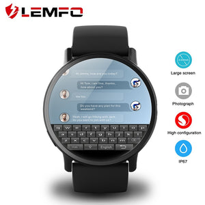 Lemfo LEM X 4G Smart Watch 8MP Camera GPS Sport Business Strap For Men