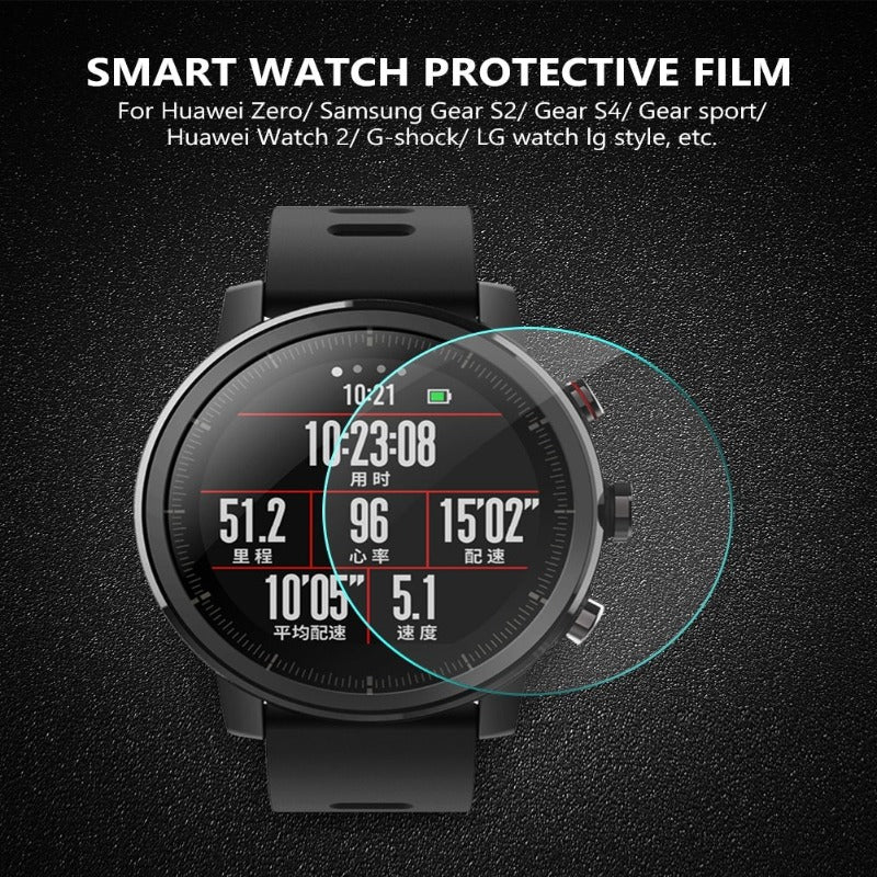 Smart Watch Phone Screen Protector Film Tempered Glass 23-34mm
