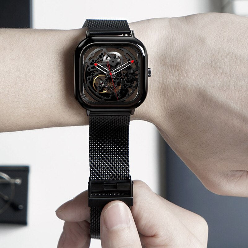 Time For All Kinds - CIGA DESIGN Unisex Automatic Mechanical Skeleton Full Hollow Watch