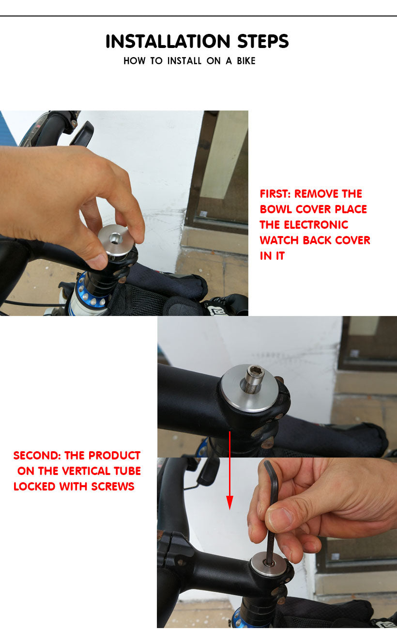 Time For All Kinds - Mountain Bike Bicycle Stem Watch Cycling Headset Top Cap Digital Stem Clock