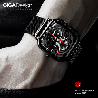 Time For All Kinds - CIGA DESIGN Unisex Automatic Mechanical Skeleton Full Hollow Watch