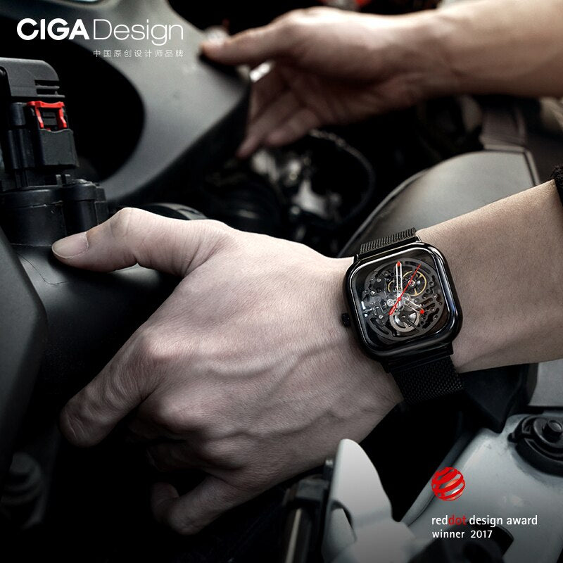 Time For All Kinds - CIGA DESIGN Unisex Automatic Mechanical Skeleton Full Hollow Watch