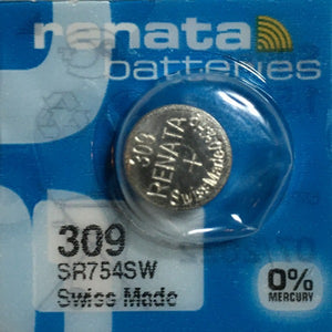 Renata High Quality Swiss Watch Batteries Silver-Oxide 309 / SR754SW