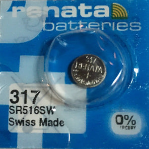 Renata High Quality Swiss Watch Batteries Silver-Oxide 317 / SR516SW