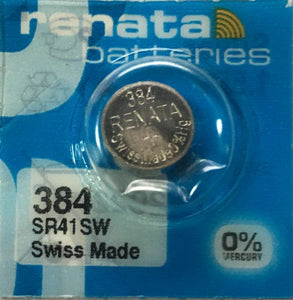 Renata High Quality Swiss Watch Batteries Silver-Oxide  384 / SR41SW