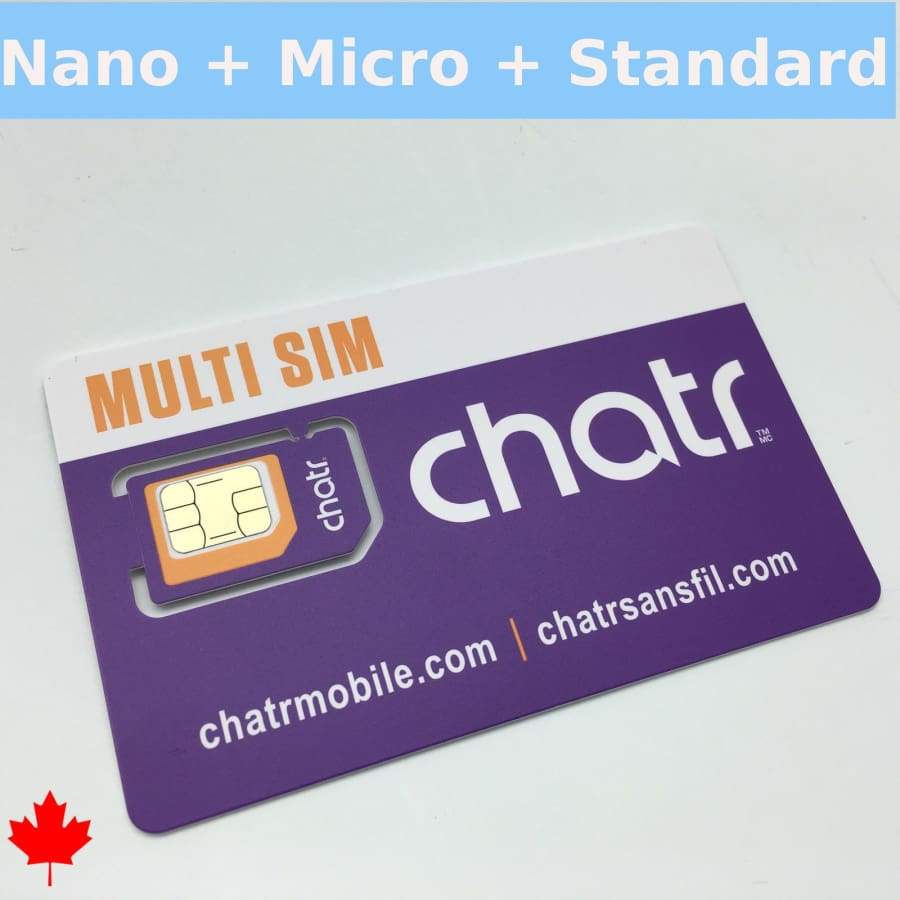 New Chatr Multi SIM 3 In 1 Adapter SIM Card