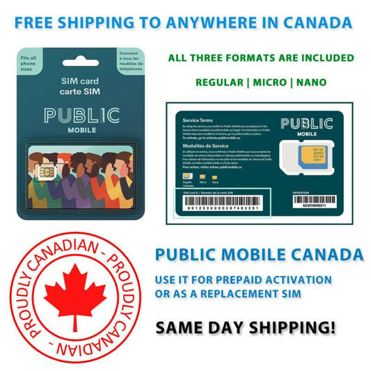 New Public Mobile Multi SIM 3 In 1 Adapter SIM Card